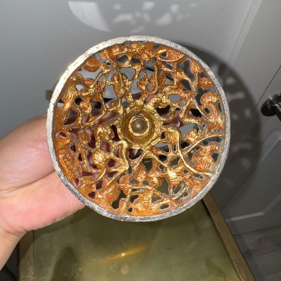 Matson Rose Floral Filigree Vanity Mirror Hollywood Regency Vintage - Picture 6 of 8